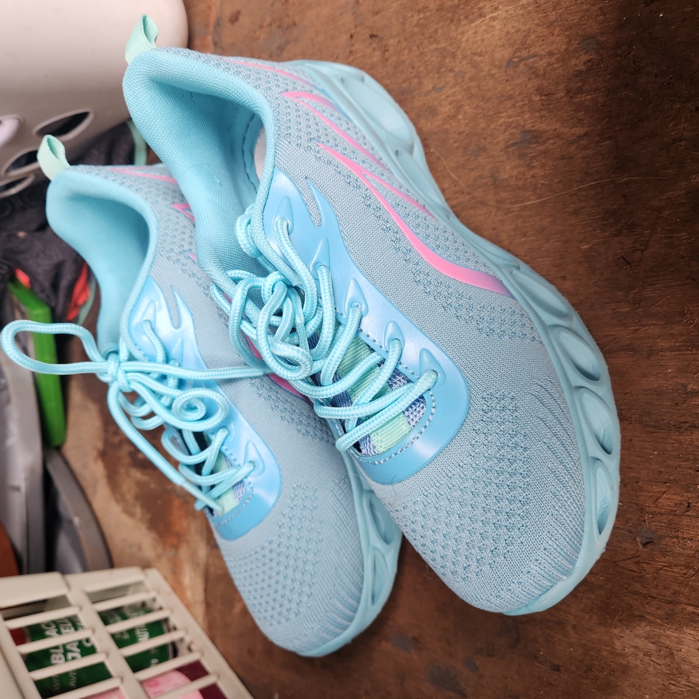 Women's Light Blue and Pink Athletic Shoes